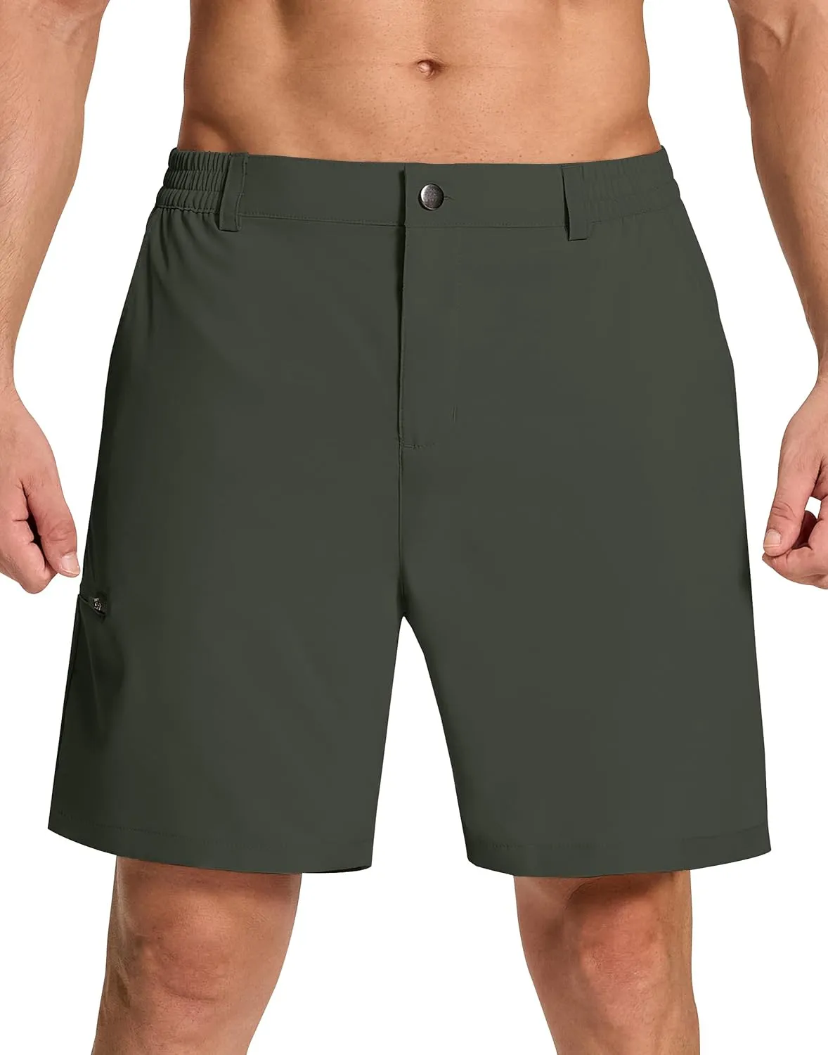 Mens Stretch Golf Shorts with 6 Pockets Dry Fit 7 Inch Inseam Lightweight Dress for Hiking Work Casual