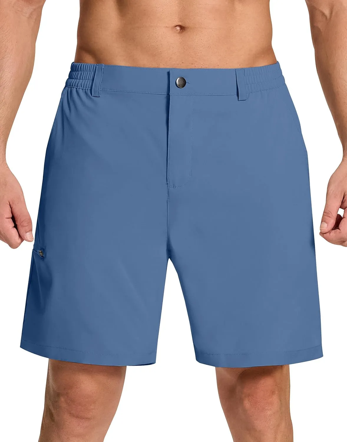 Mens Stretch Golf Shorts with 6 Pockets Dry Fit 7 Inch Inseam Lightweight Dress for Hiking Work Casual