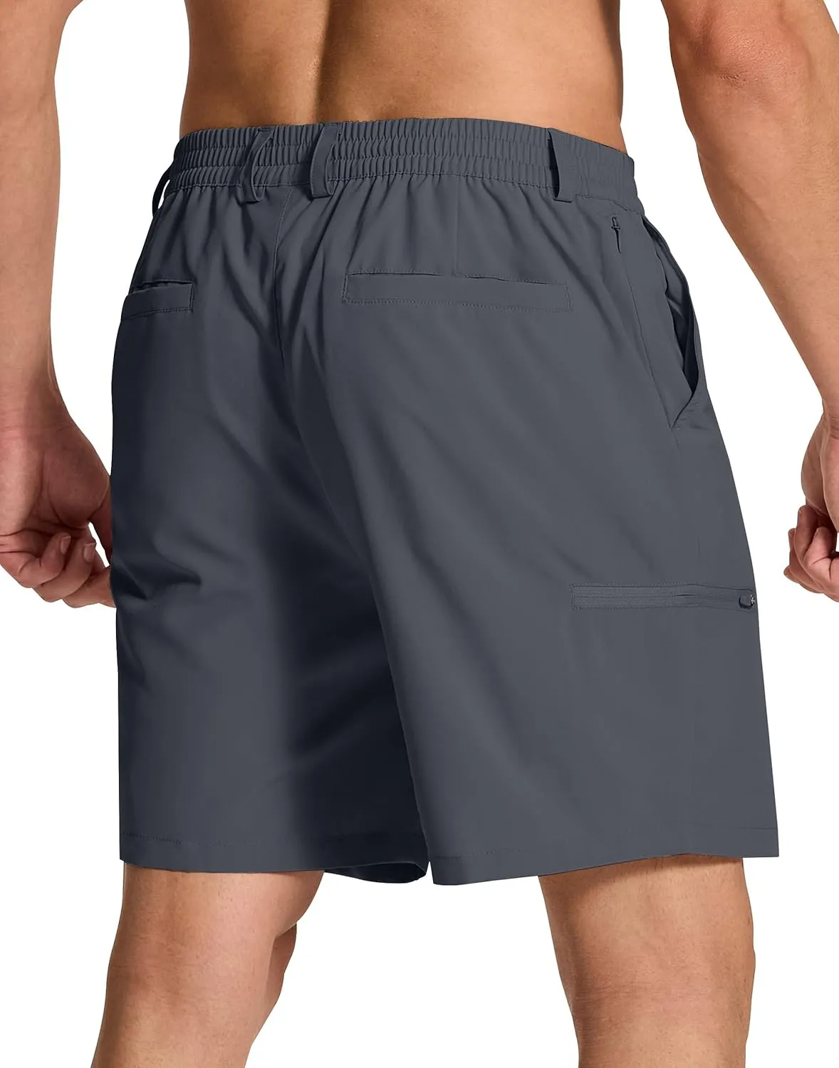 Mens Stretch Golf Shorts with 6 Pockets Dry Fit 7 Inch Inseam Lightweight Dress for Hiking Work Casual
