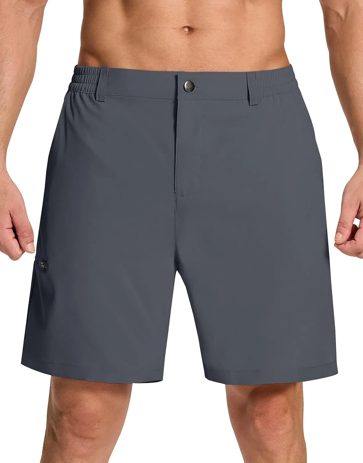 Mens Stretch Golf Shorts with 6 Pockets Dry Fit 7 Inch Inseam Lightweight Dress for Hiking Work Casual