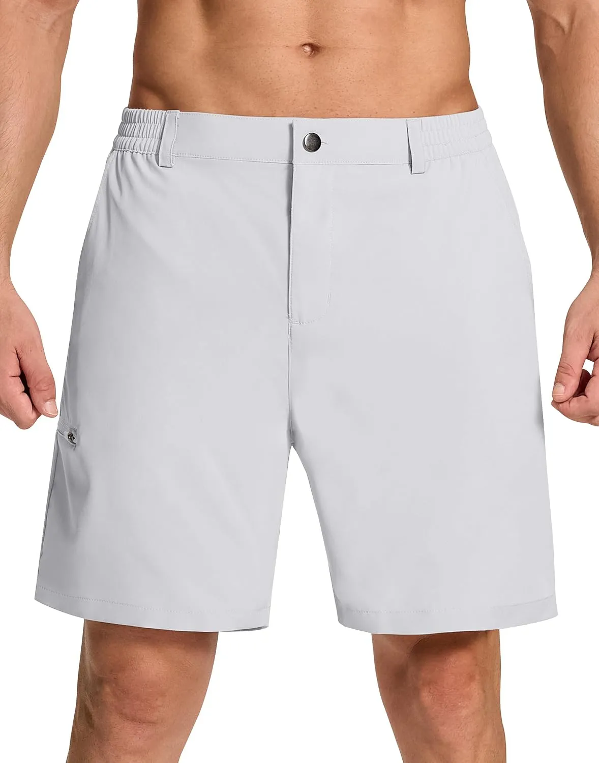 Mens Stretch Golf Shorts with 6 Pockets Dry Fit 7 Inch Inseam Lightweight Dress for Hiking Work Casual
