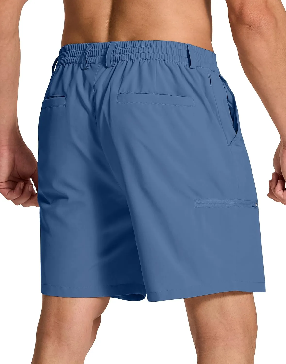 Mens Stretch Golf Shorts with 6 Pockets Dry Fit 7 Inch Inseam Lightweight Dress for Hiking Work Casual