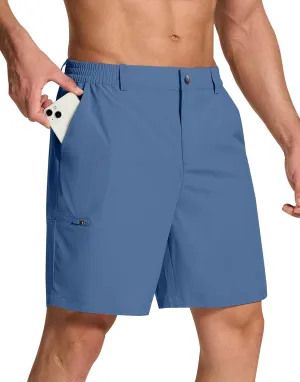 Mens Stretch Golf Shorts with 6 Pockets Dry Fit 7 Inch Inseam Lightweight Dress for Hiking Work Casual