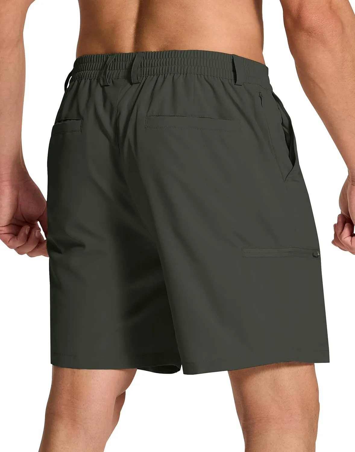 Mens Stretch Golf Shorts with 6 Pockets Dry Fit 7 Inch Inseam Lightweight Dress for Hiking Work Casual