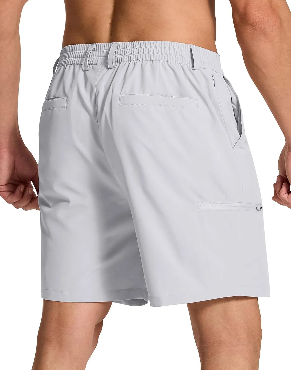 Mens Stretch Golf Shorts with 6 Pockets Dry Fit 7 Inch Inseam Lightweight Dress for Hiking Work Casual