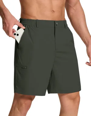 Mens Stretch Golf Shorts with 6 Pockets Dry Fit 7 Inch Inseam Lightweight Dress for Hiking Work Casual