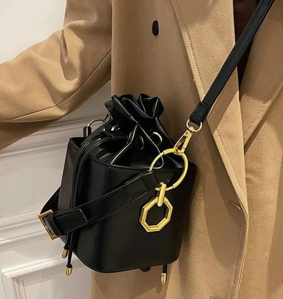 Mini Crossbody Bags For Women Small Bucket Bag For Work Casual Vegan Leather Shoulder Bag Fashion Satchel Purse Handbag 2025