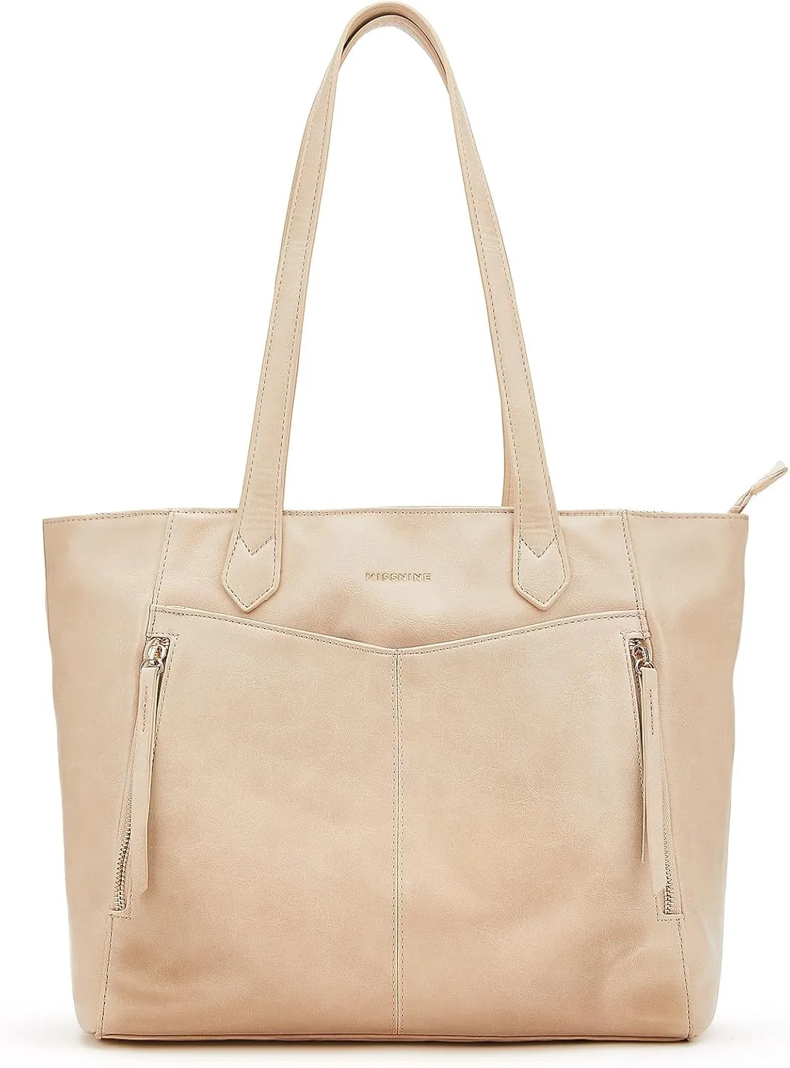 Missnine Tote Bag for Women with Zipper, Leather Purse and Handbags, Ladies Top-handle Shoulder Bags for Work, Casual, Travel