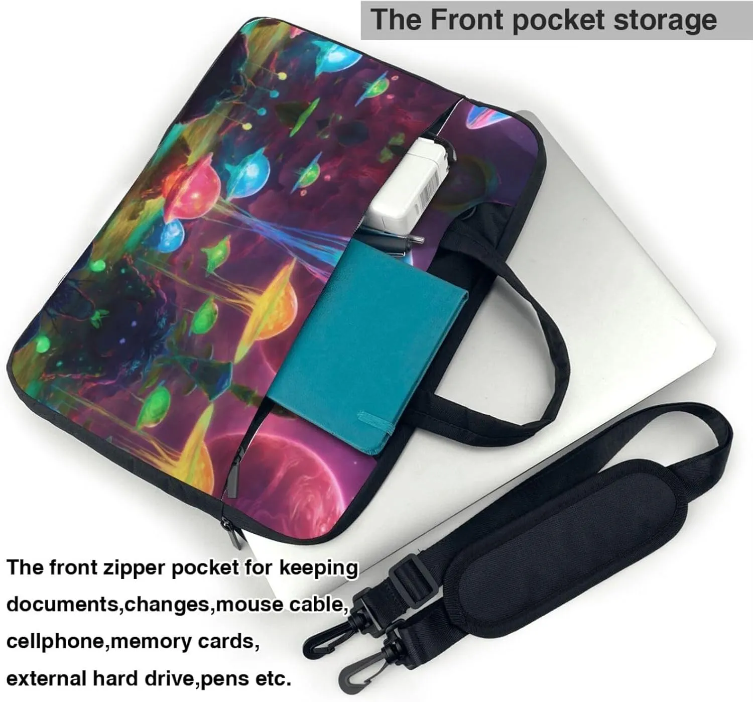 Mushroom Print Work Casual Office Laptop Shoulder Messenger Bag 13 inch 14 inch 15.6 inch