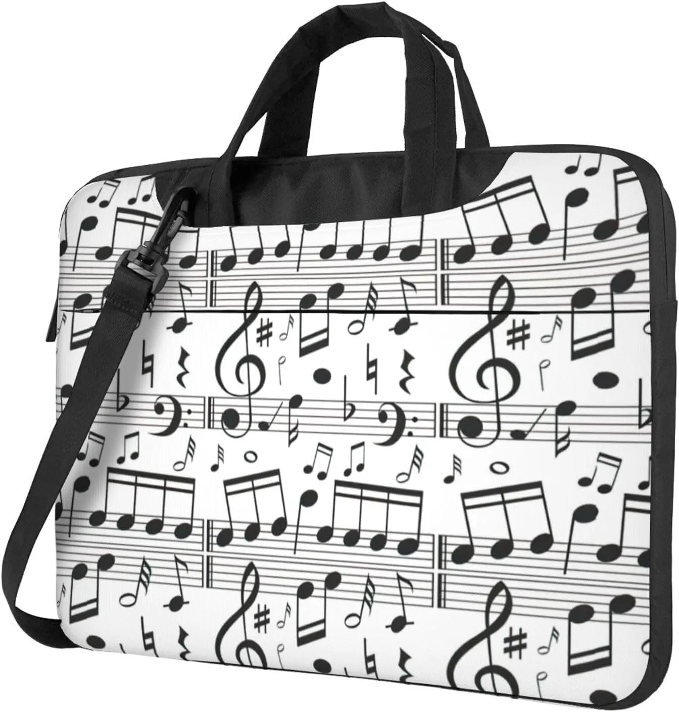 Music Note Print Work Casual Office Laptop Shoulder Messenger Bag 13 inch 14 inch 15.6 inch