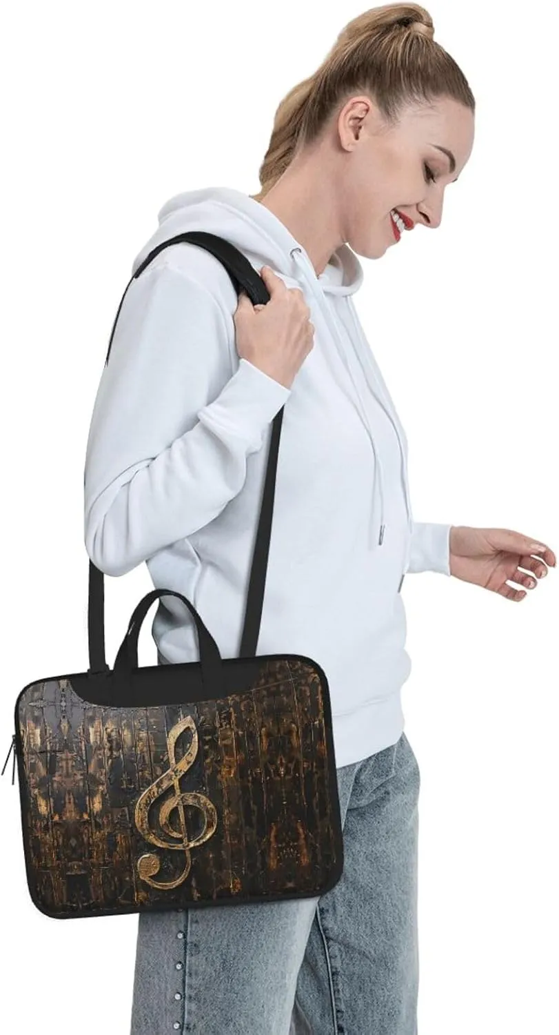 Music Symbol Print Work Casual Office Laptop Shoulder Messenger Bag 13 inch 14 inch 15.6 inch