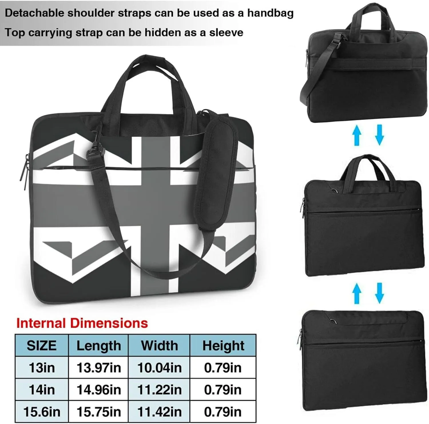 National Flag of The United Kingdom Print Work Casual Office Laptop Shoulder Messenger Bag 13 inch 14 inch 15.6 inch