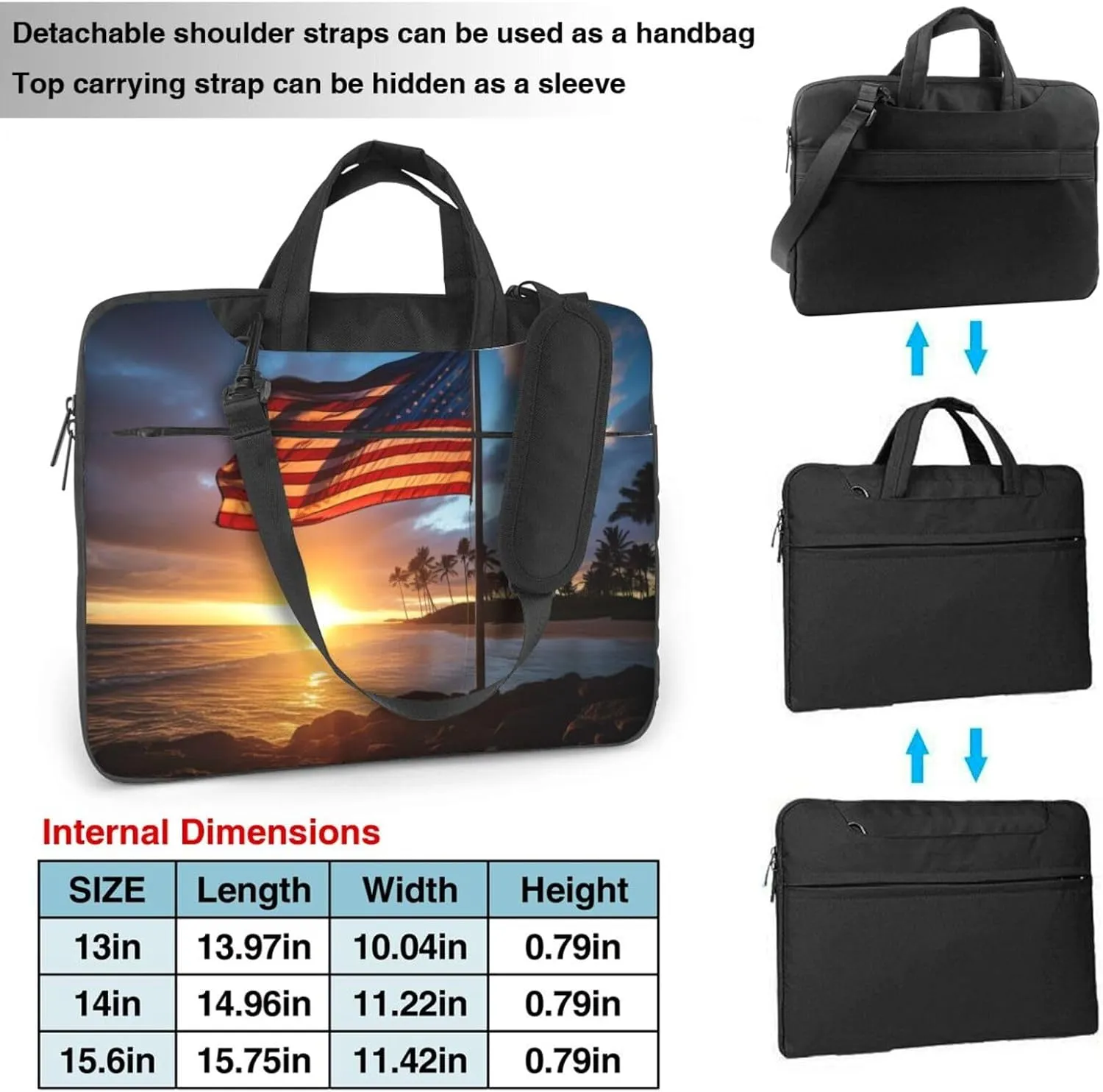 Native Hawaiian Flag Print Work Casual Office Laptop Shoulder Messenger Bag 13 inch 14 inch 15.6 inch