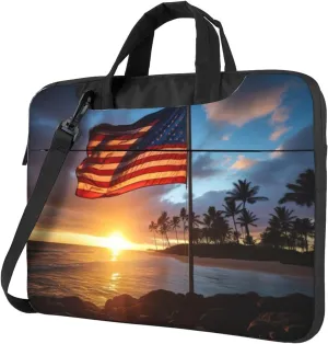 Native Hawaiian Flag Print Work Casual Office Laptop Shoulder Messenger Bag 13 inch 14 inch 15.6 inch