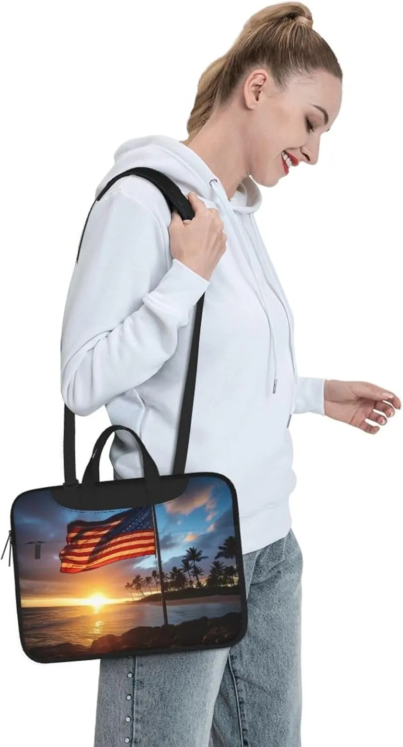 Native Hawaiian Flag Print Work Casual Office Laptop Shoulder Messenger Bag 13 inch 14 inch 15.6 inch