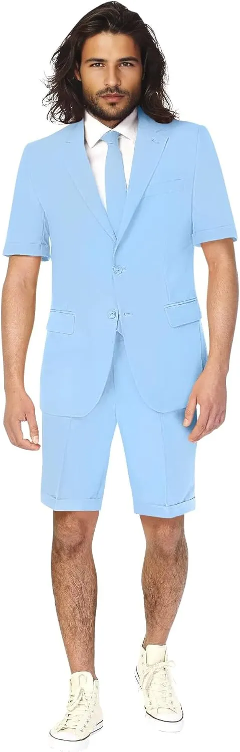 Netsky Shorts Suits for Men 2 Piece Slim Fit Groom Tuxedo Notch Lapel Casual Summer Suit for Men Prom Dinner Party