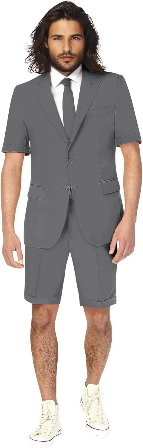 Netsky Shorts Suits for Men 2 Piece Slim Fit Groom Tuxedo Notch Lapel Casual Summer Suit for Men Prom Dinner Party