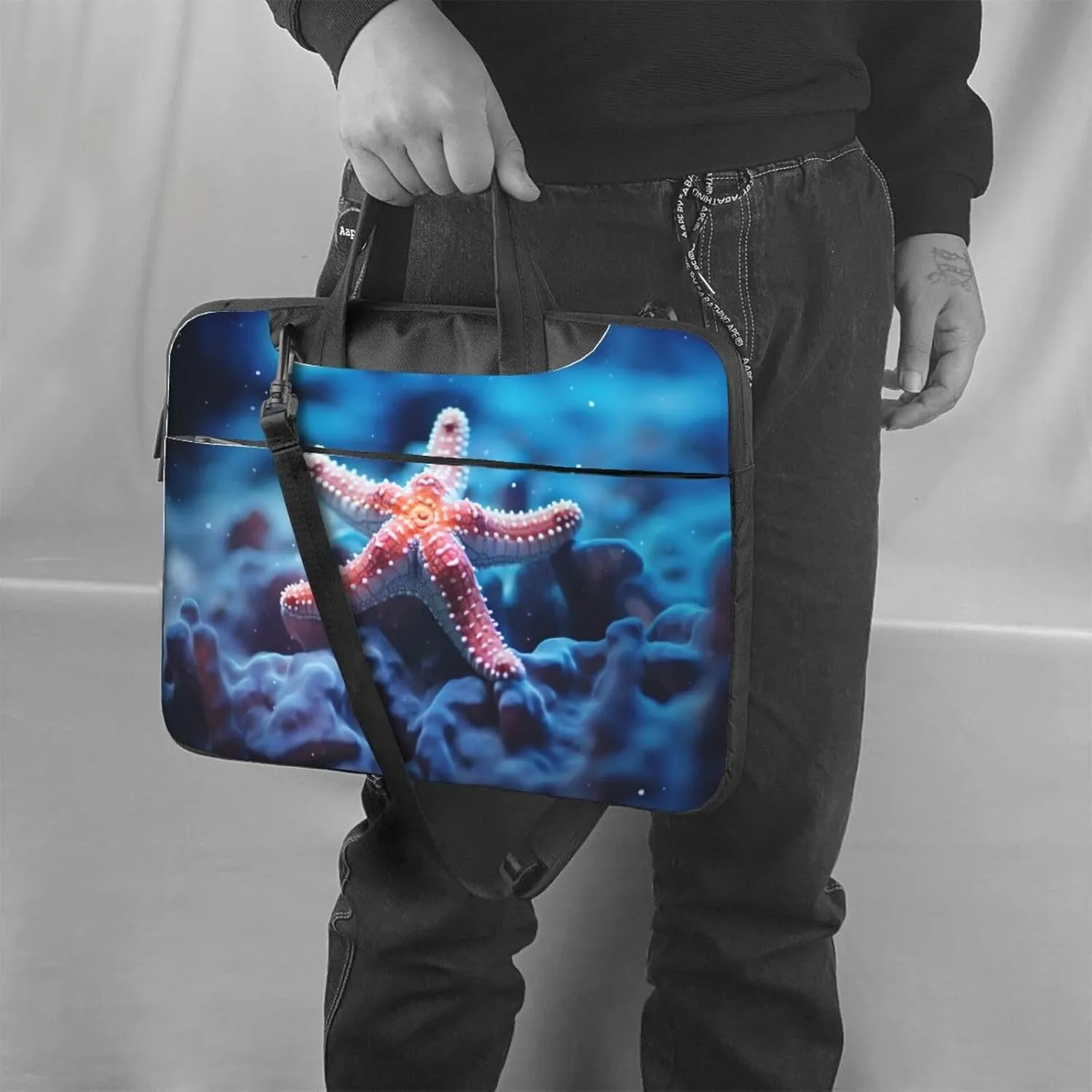 Ocean starfish Print Work Casual Office Laptop Shoulder Messenger Bag 13 inch 14 inch 15.6 inch