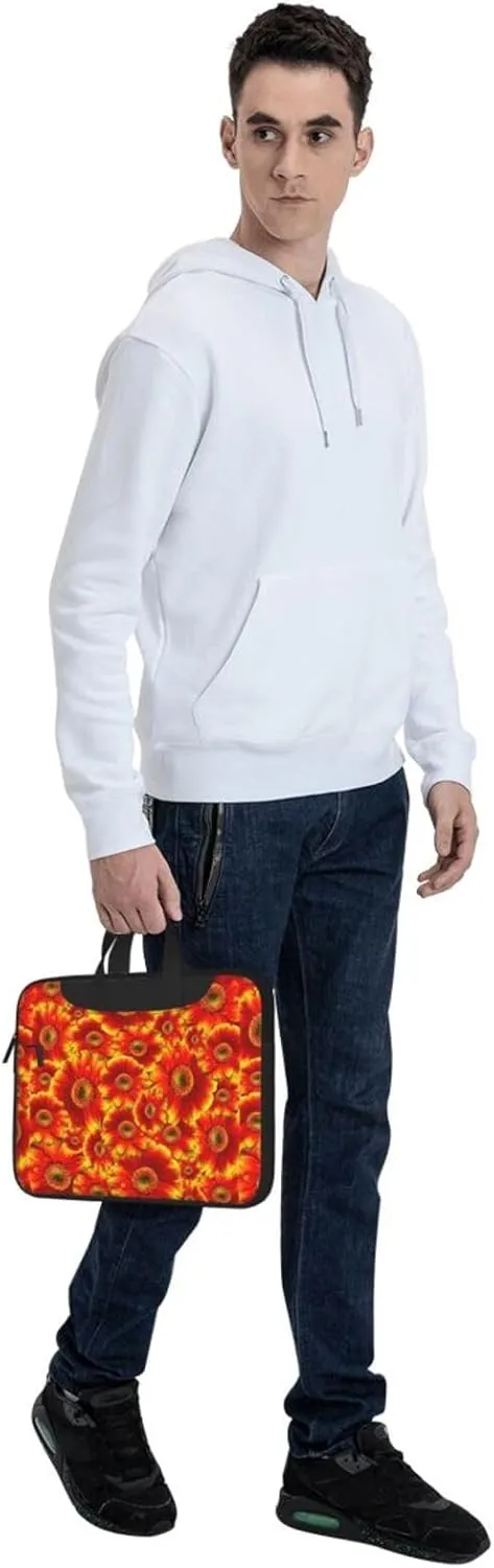 Orange Sunflower Print Work Casual Office Laptop Shoulder Messenger Bag 13 inch 14 inch 15.6 inch