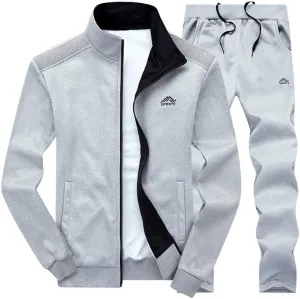 PASOK Men's Casual Tracksuit Long Sleeve Full Zip Running Jogging Sweatsuit Athletic Sports Set
