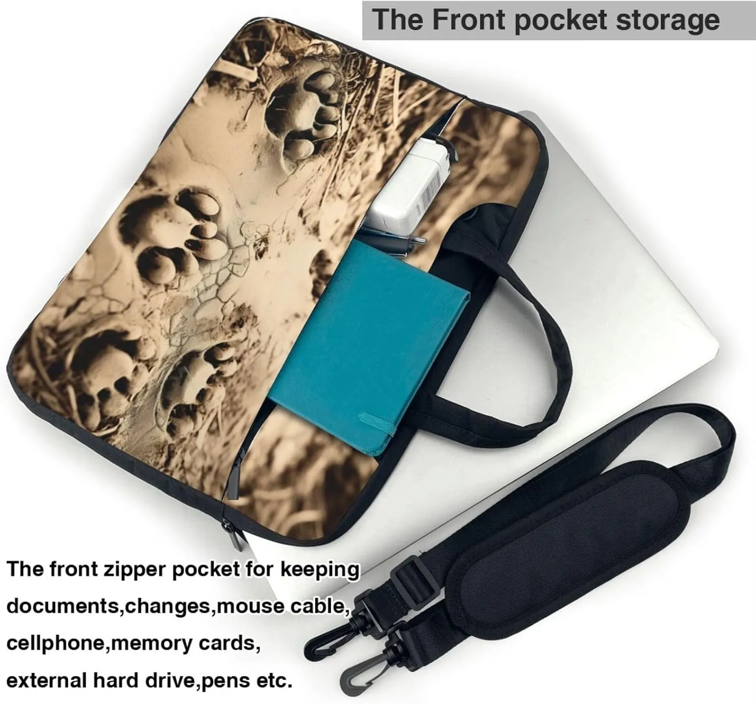 Paw Prints Print Work Casual Office Laptop Shoulder Messenger Bag 13 inch 14 inch 15.6 inch