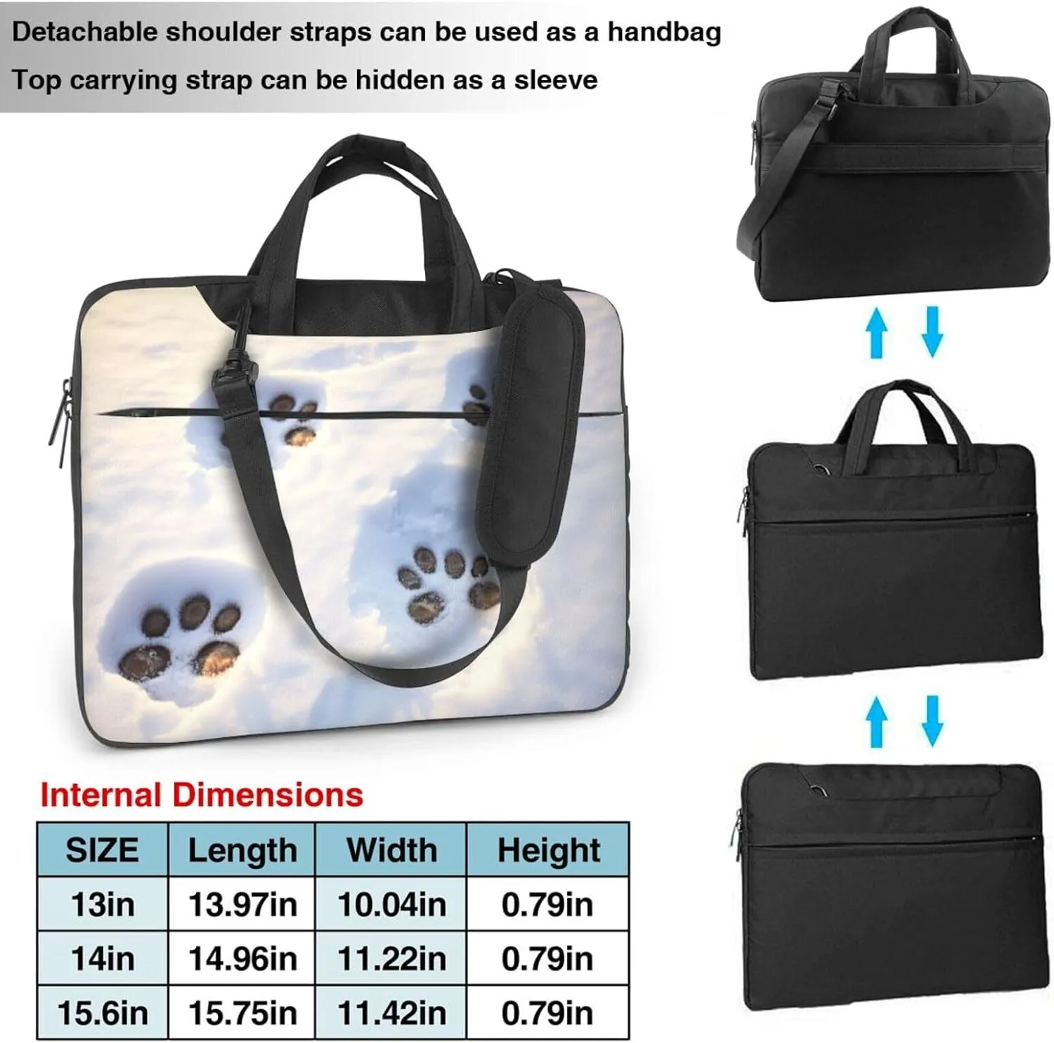 Pawprint Print Work Casual Office Laptop Shoulder Messenger Bag 13 inch 14 inch 15.6 inch