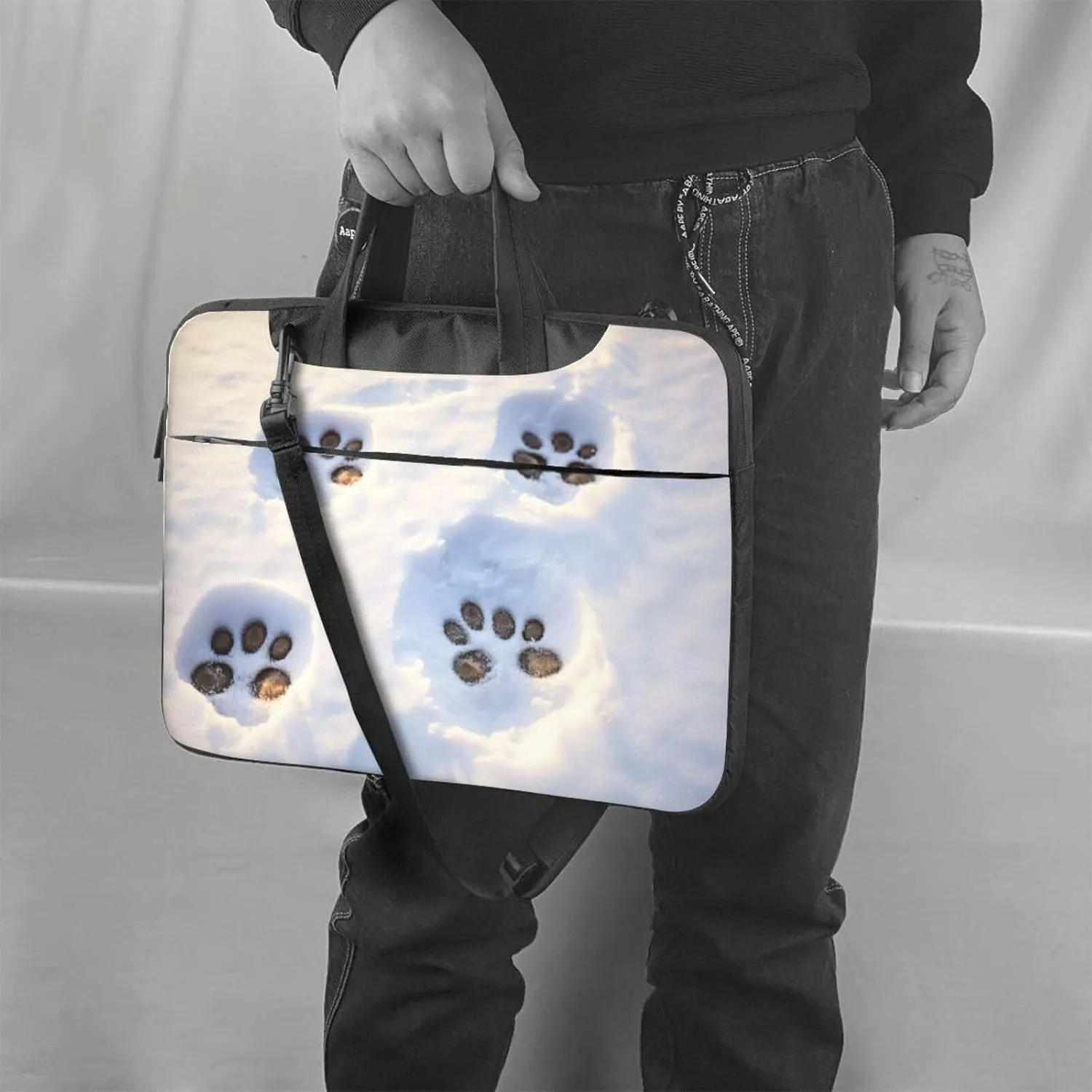 Pawprint Print Work Casual Office Laptop Shoulder Messenger Bag 13 inch 14 inch 15.6 inch