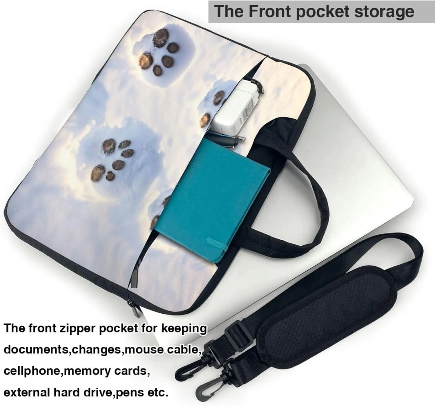 Pawprint Print Work Casual Office Laptop Shoulder Messenger Bag 13 inch 14 inch 15.6 inch