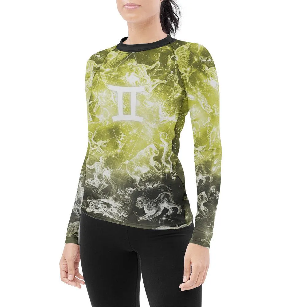 Personalized Zodiac Gemini Women's Long Sleeve Rash Guard