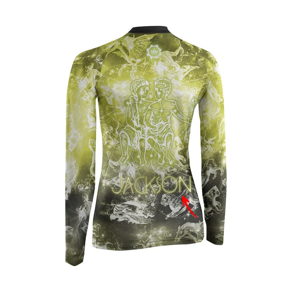 Personalized Zodiac Gemini Women's Long Sleeve Rash Guard