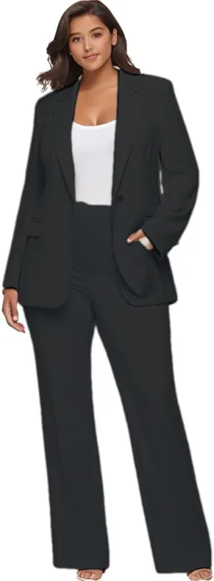 Plus Size Womens Suitng Tuxedo 2 Piece Business Set Pant Suits for Women Dressy for Wedding Guest
