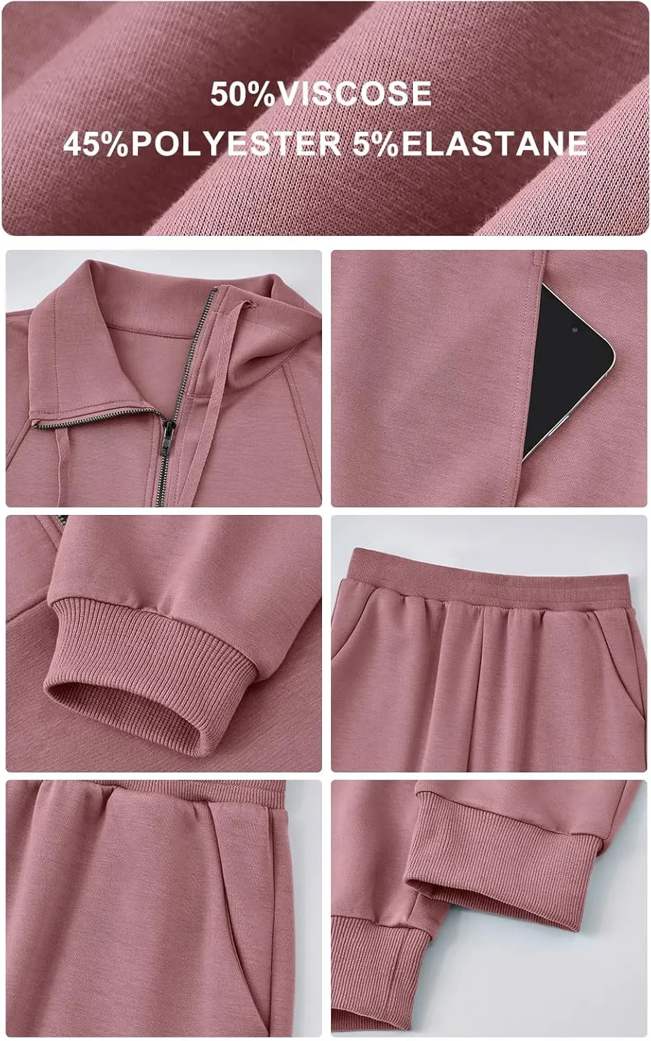 PRETTYGARDEN Long Sleeve Half Zip Sweatsuits Women 2 Piece Outfit Spring Casual Sweatshirt Sweatpants Lounge Set Tracksuit