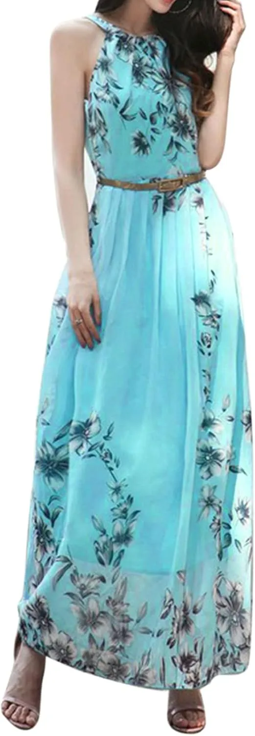 PTOLOCIF Women's Summer Bohemian Print Chiffon Women's Striped Elegant Short Sleeve Wear to Work Casual Pencil Dress with