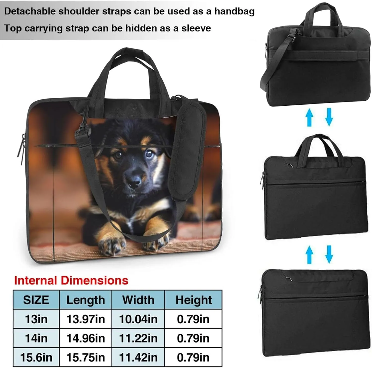 puppies dog Print Work Casual Office Laptop Shoulder Messenger Bag 13 inch 14 inch 15.6 inch
