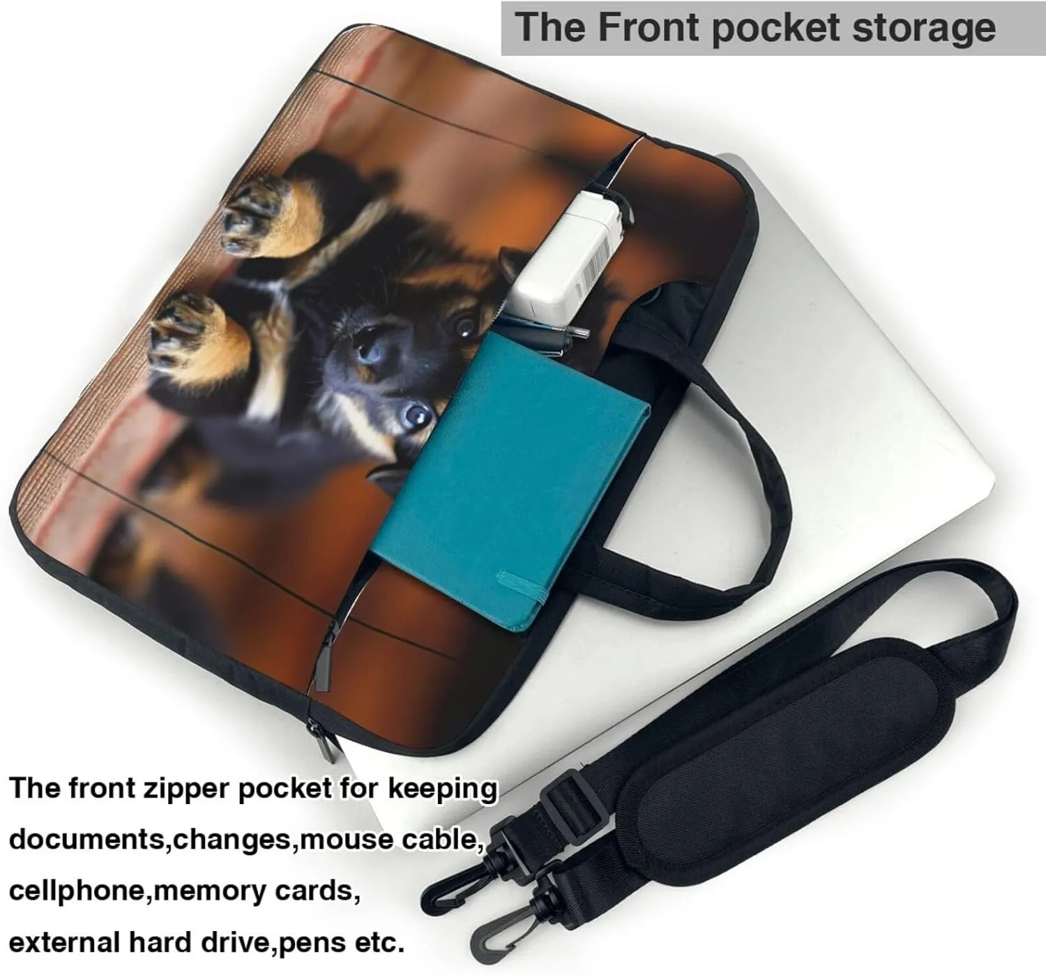 puppies dog Print Work Casual Office Laptop Shoulder Messenger Bag 13 inch 14 inch 15.6 inch