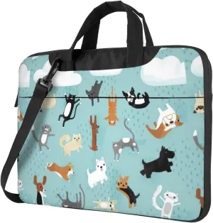 Raining Cats & Dogs Print Work Casual Office Laptop Shoulder Messenger Bag 13 inch 14 inch 15.6 inch