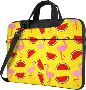 Red flamingo and watermelon Print Work Casual Office Laptop Shoulder Messenger Bag 13 inch 14 inch 15.6 inch