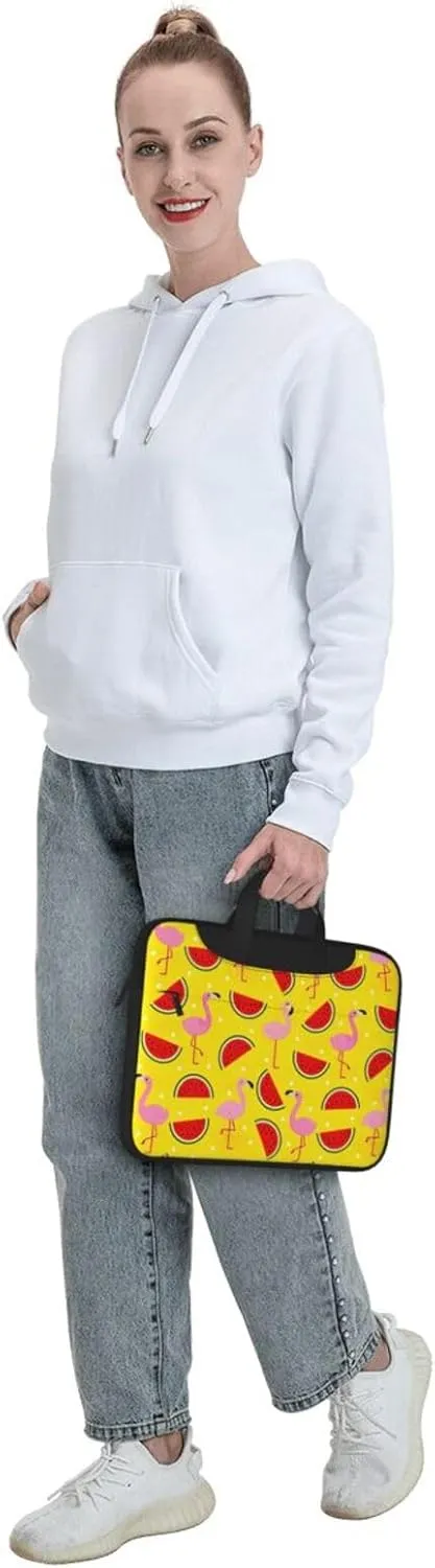 Red flamingo and watermelon Print Work Casual Office Laptop Shoulder Messenger Bag 13 inch 14 inch 15.6 inch