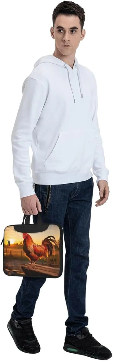 Rooster on Wood in Farmland Print Work Casual Office Laptop Shoulder Messenger Bag 13 inch 14 inch 15.6 inch