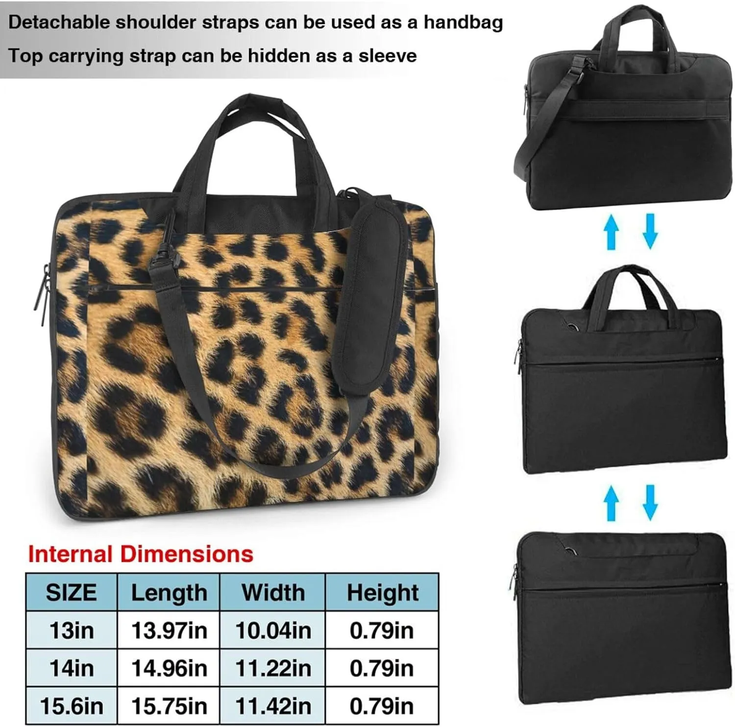 Rough Leopard print Print Work Casual Office Laptop Shoulder Messenger Bag 13 inch 14 inch 15.6 inch