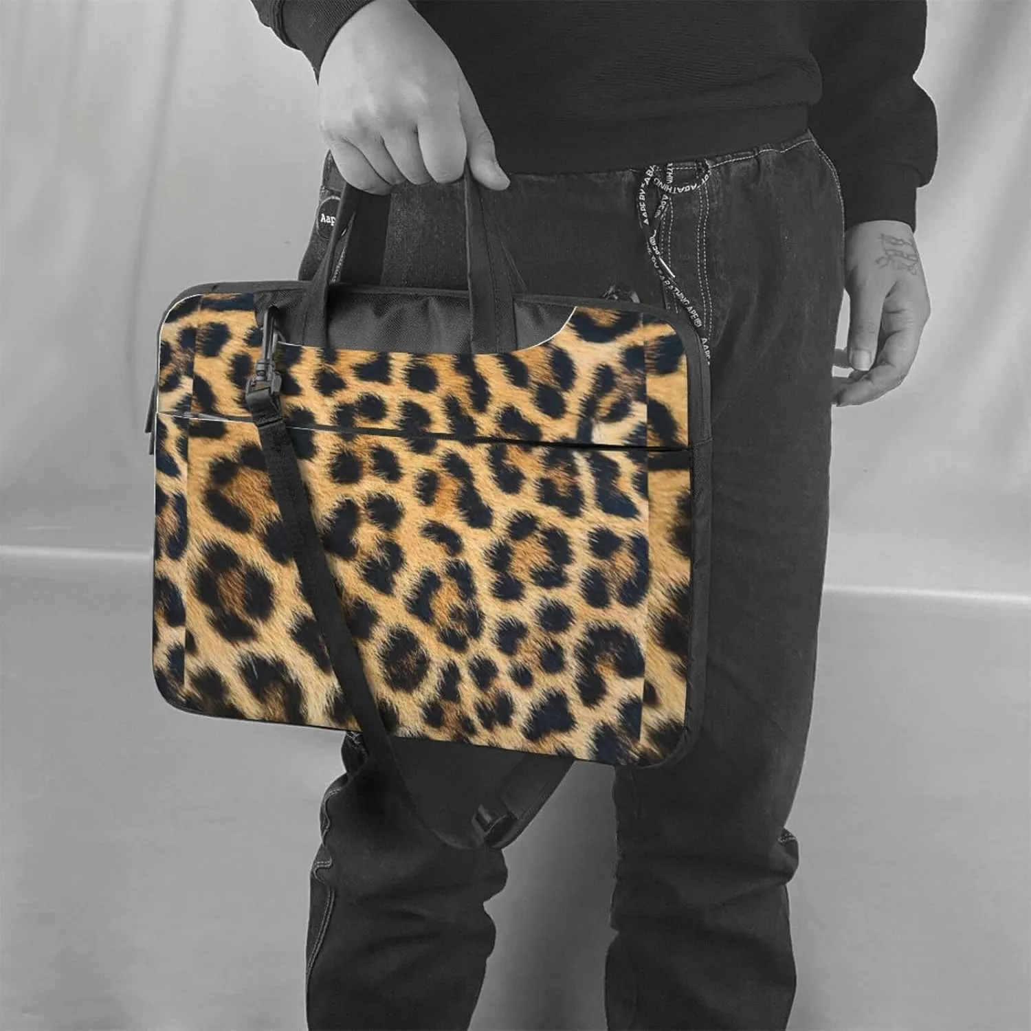 Rough Leopard print Print Work Casual Office Laptop Shoulder Messenger Bag 13 inch 14 inch 15.6 inch