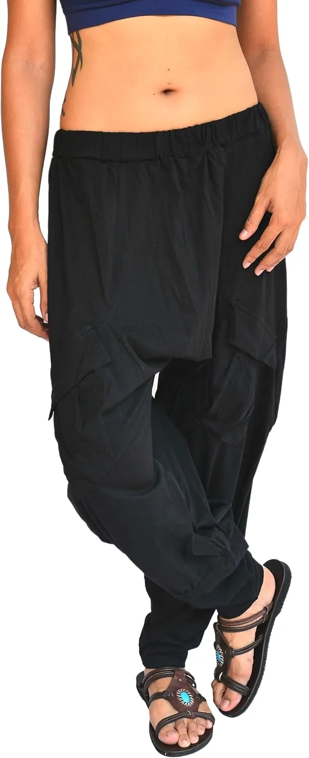 Sakoonee Casual Lounge Pants Yoga Harem Trousers Men Women 2 Pockets