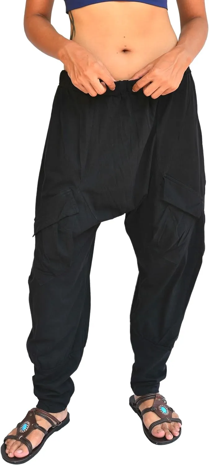 Sakoonee Casual Lounge Pants Yoga Harem Trousers Men Women 2 Pockets