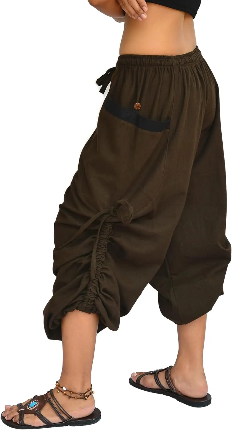 Sakoonee Yoga Lounge Pants Men Women Casual Baggy Trousers Adjustable Length 2 Pockets One Size, Elastic Waist