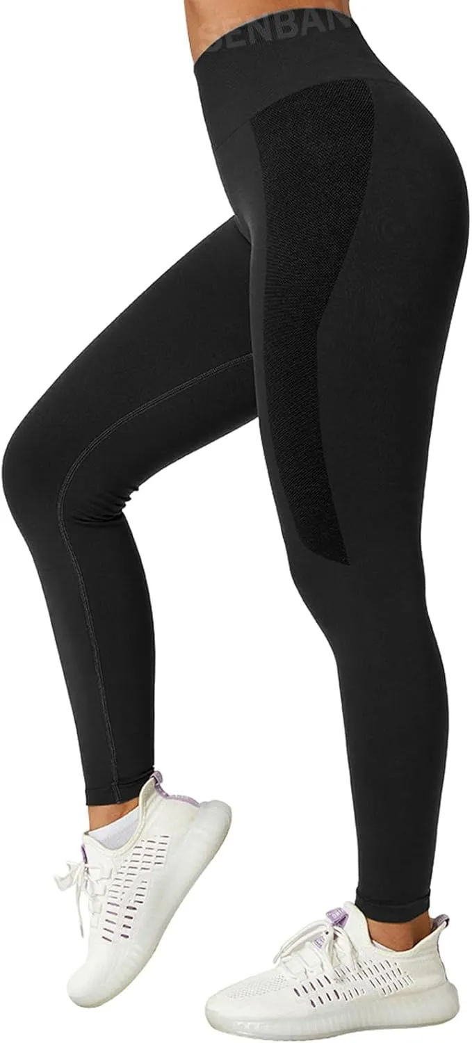 SENBAN 3 Piece Seamless Scrunch Leggings for Women High Waist Workout Athletic Yoga Pants Butt Lifting Booty Tights