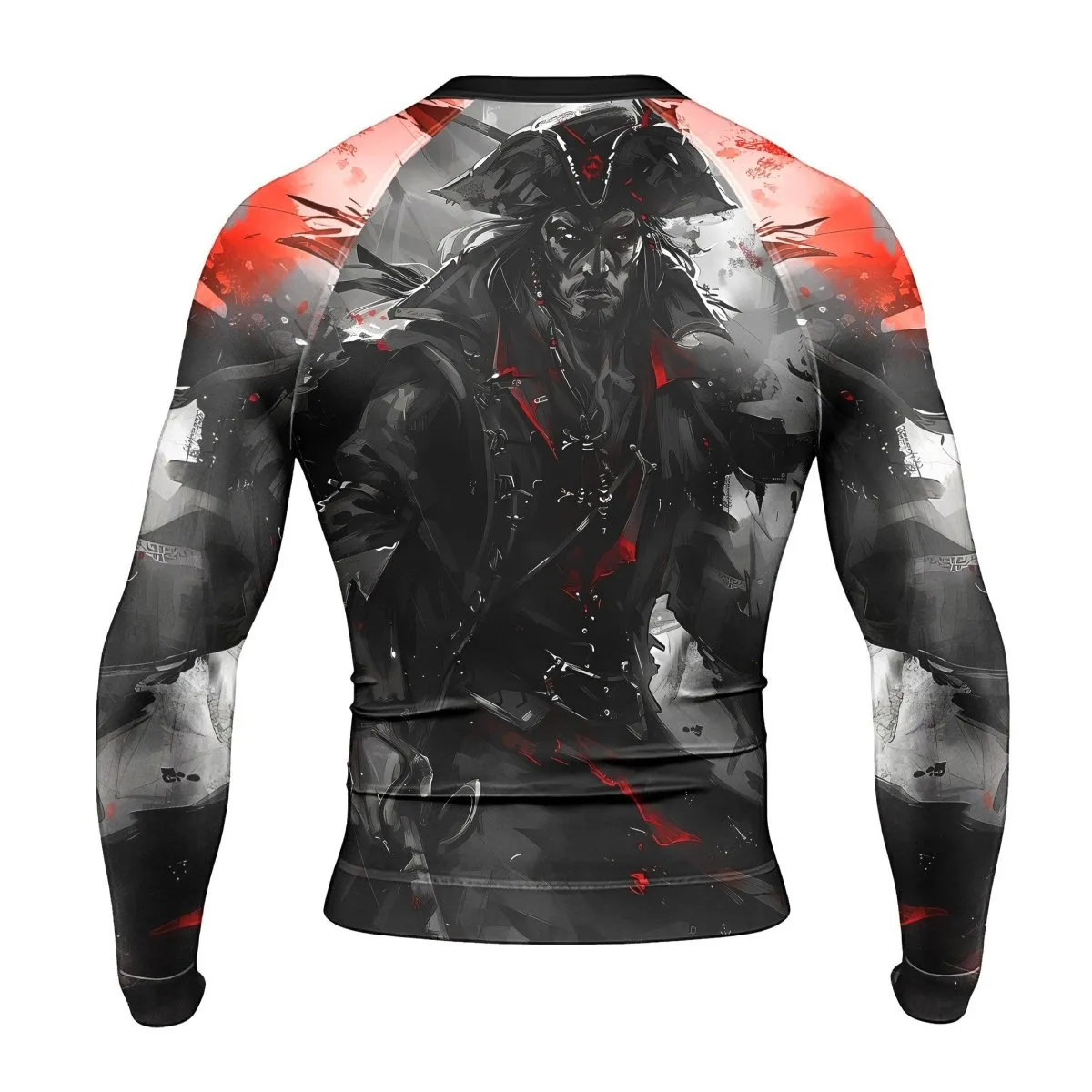Shadow Pirate Caribbean Men's Long Sleeve Rash Guard