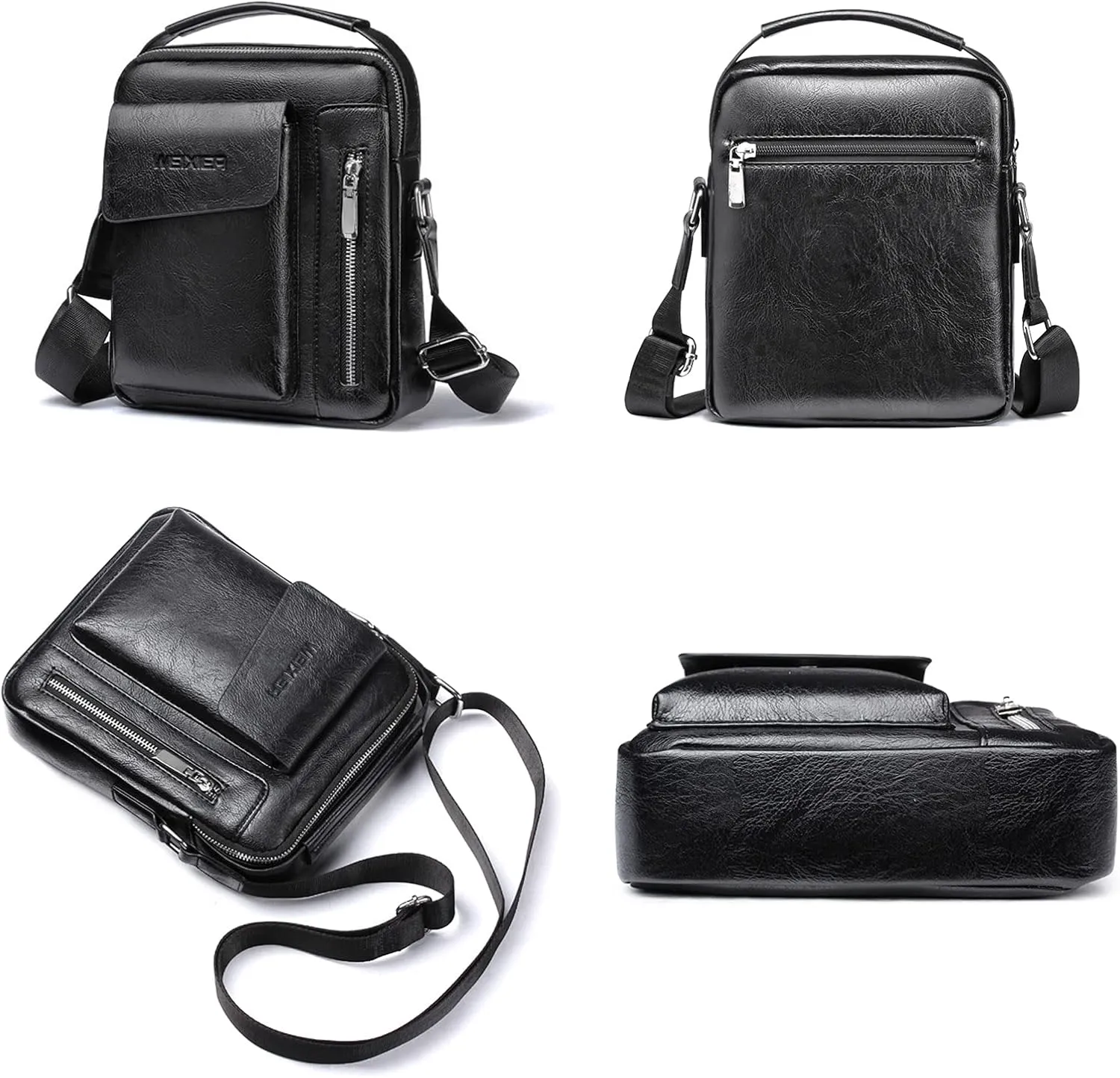 Shoulder Leather Bag Messenger Pack for Men Travel Business Work Casual Day CrossBody Handbag Bag Men's Gift