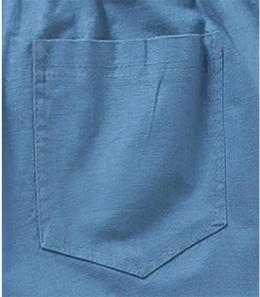 SIR7 Men's Linen Casual Lightweight Drawstrintg Elastic Waist Summer Beach Pants
