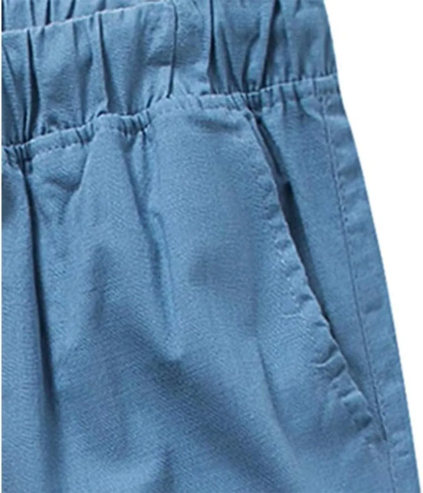 SIR7 Men's Linen Casual Lightweight Drawstrintg Elastic Waist Summer Beach Pants
