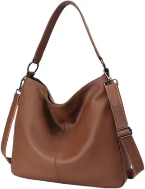 Slouchy Hobo Bags for Women Genuine Leather Large Shoulder Bag Crossbody Purse Satchel Tote Handbag Top Handle Bag